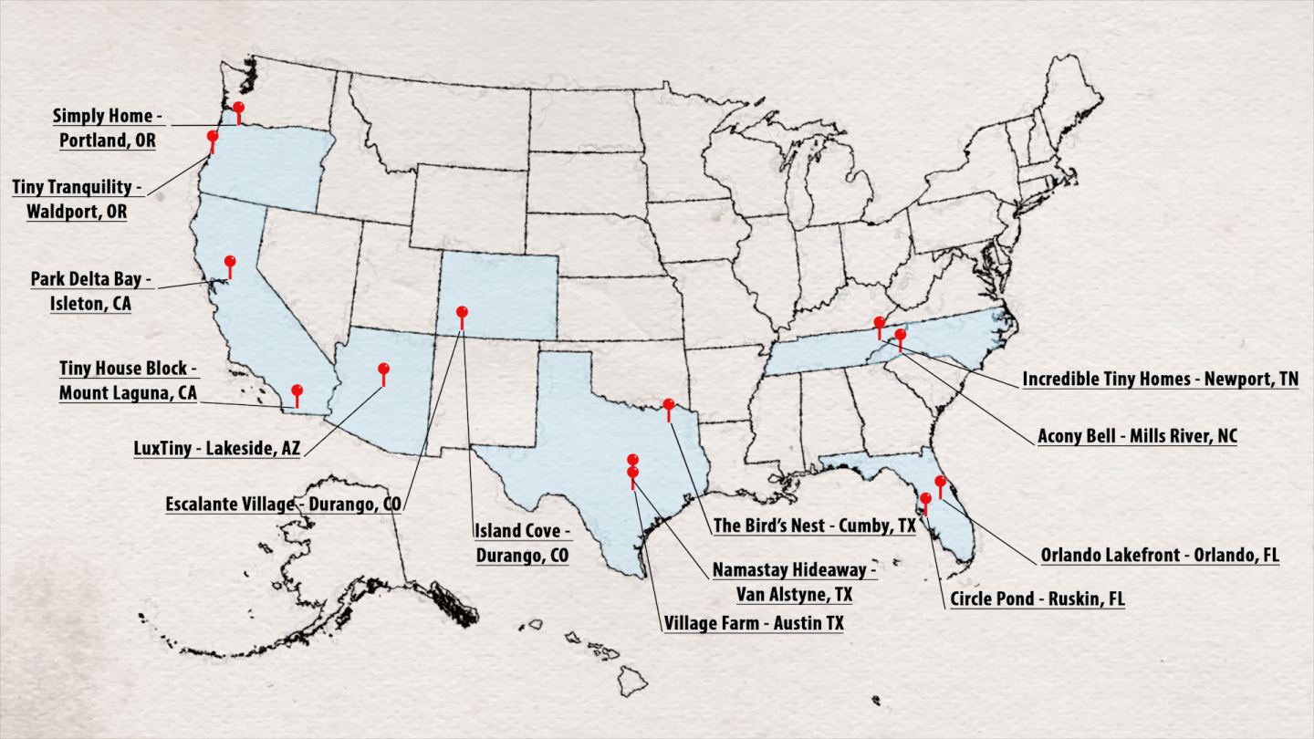 tiny home locations